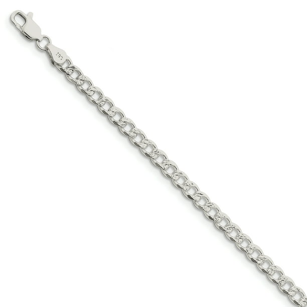 Sterling Silver 4.5mm Pavâ Curb Chain 